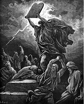 Moses breaking the Tablets